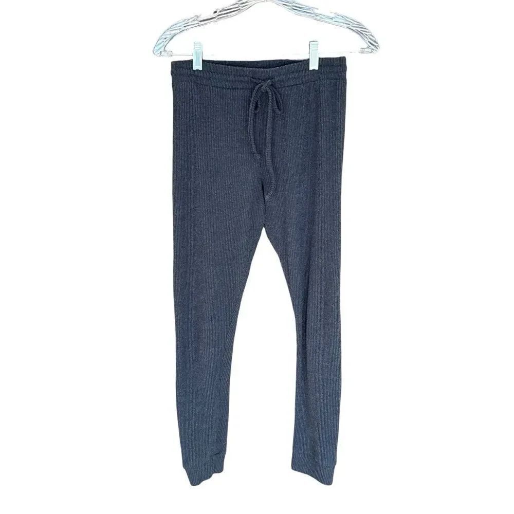 Ultra Flirt Ribbed Drawstring Sweat - Lounge - Pajama Pants Gray Size Large